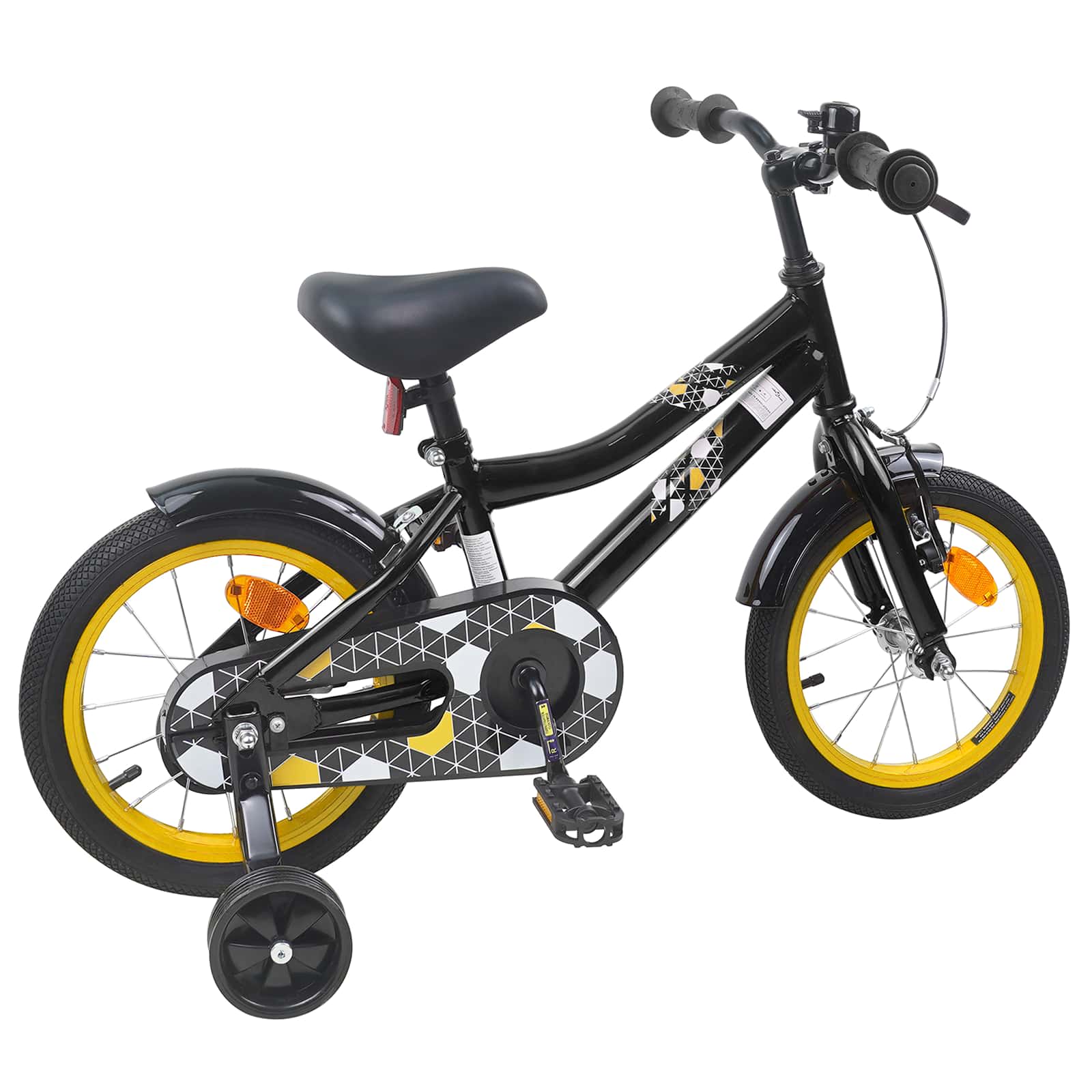 Kinderfahrrad 12 Zoll für 2-4 Jahre alt Schwarz