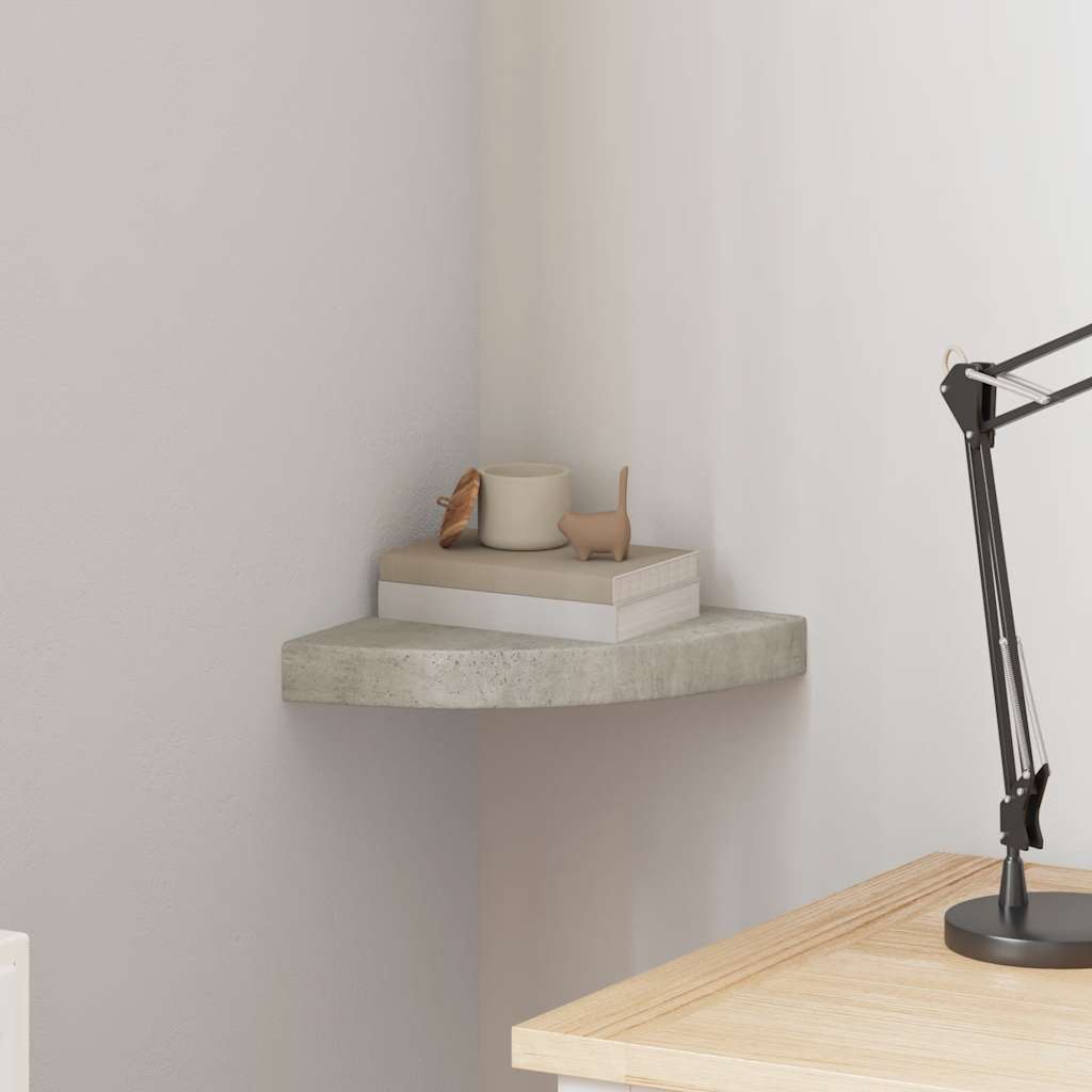 Schwebende Eckregale 2 Stk. Hochglanz-Weiß 25x25x3,8 cm MDF