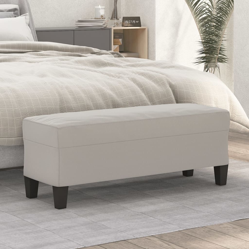 Sitzbank Hellgrau 70x35x41 cm Mikrofasergewebe