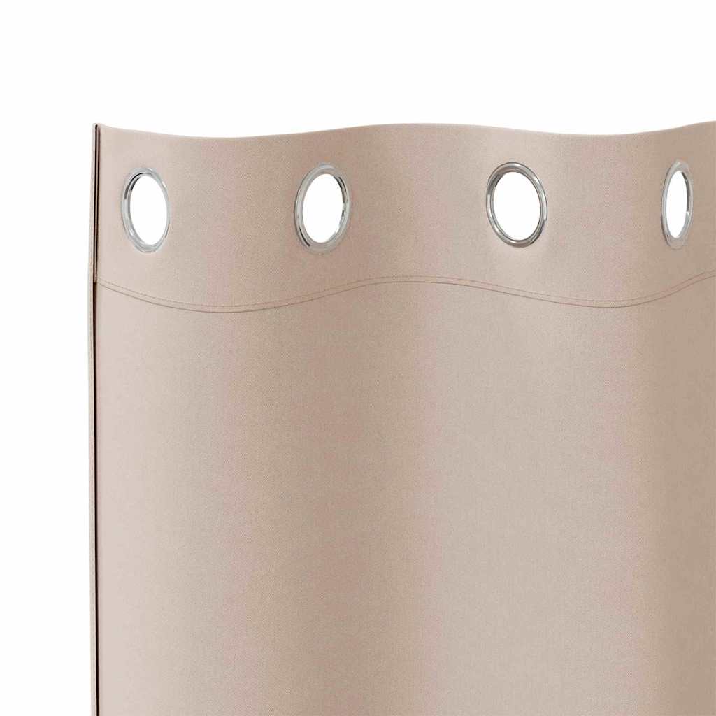 Verdunkelungs-Vorhänge mit Ringen 2 pcs Beige 140 x 140 cm