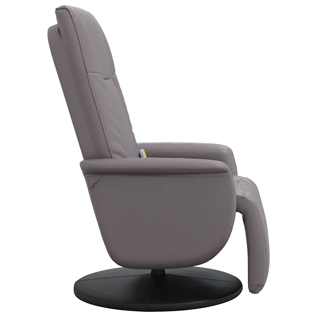 Massagesessel mit Fußteil Creme Kunstleder