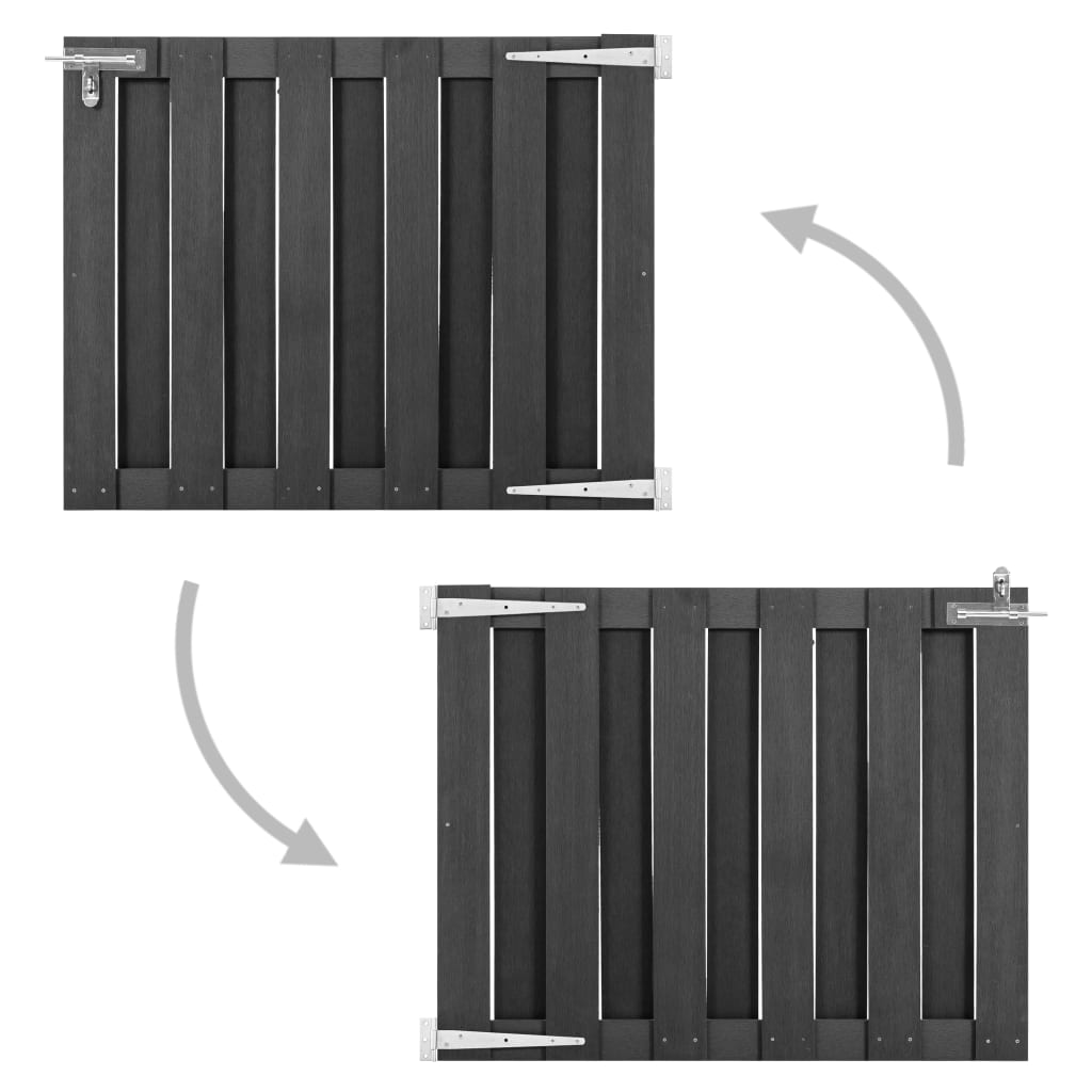 Gartentor WPC 100x112 cm Grau