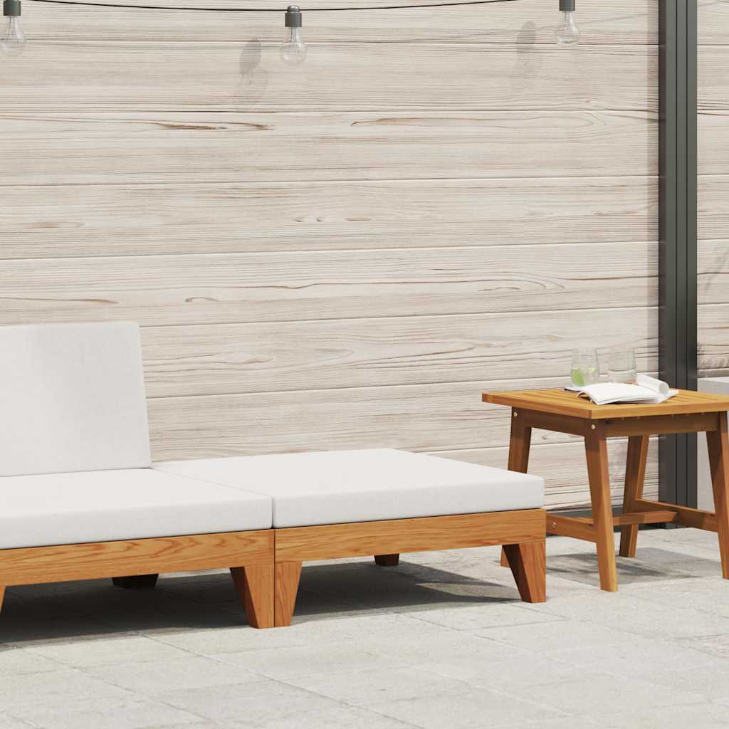 2-tlg. Garten-Lounge-Set mit Auflagen Massivholz Akazie