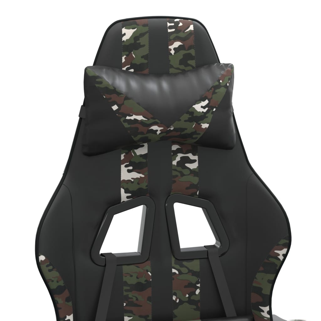 Gaming-Stuhl Drehbar Schwarz und Blau Kunstleder