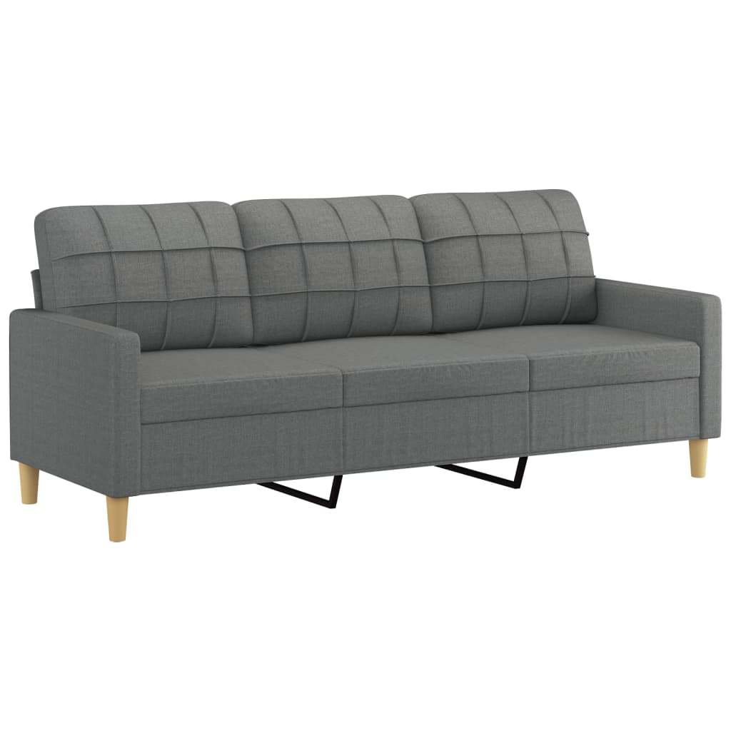 3-Sitzer-Sofa mit Hocker Taupe 180 cm Stoff
