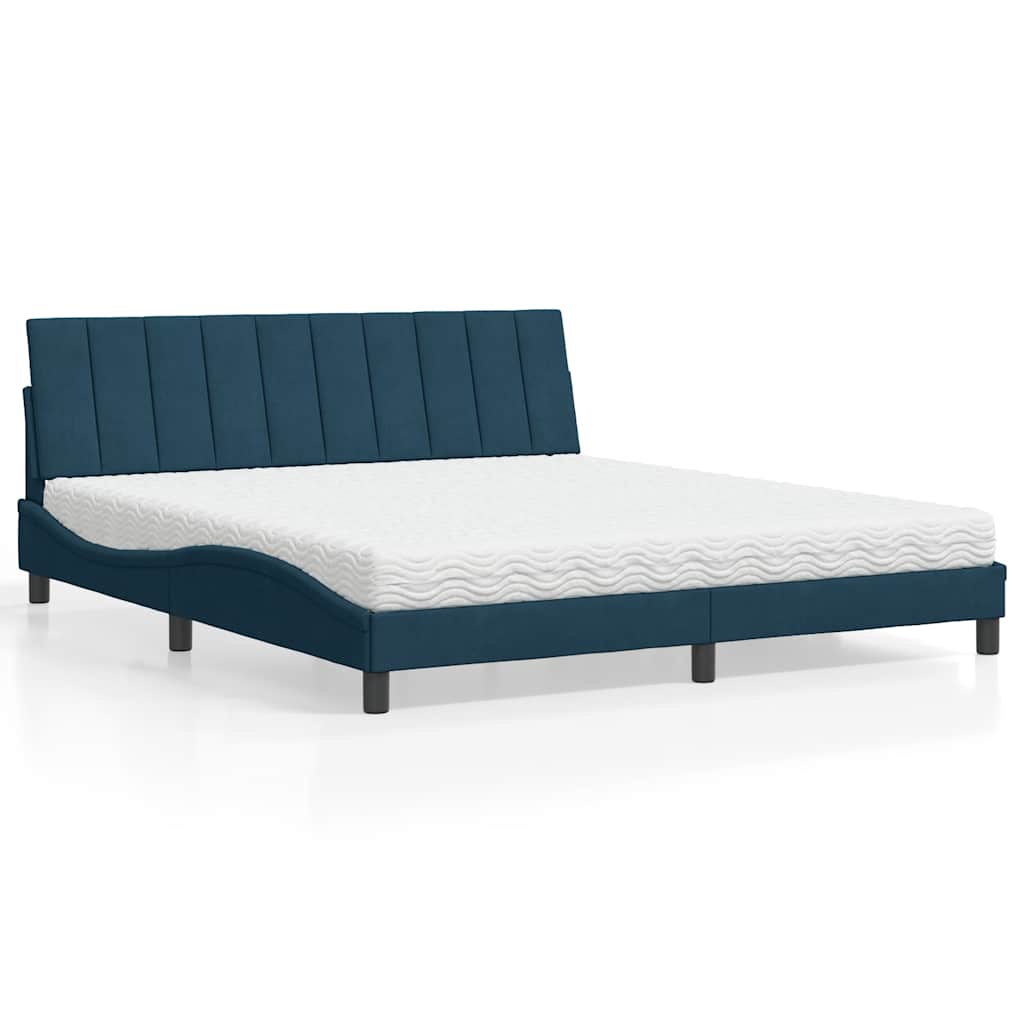 Bett mit Matratze "Hanko" Hellgrau 80x200 cm Samt