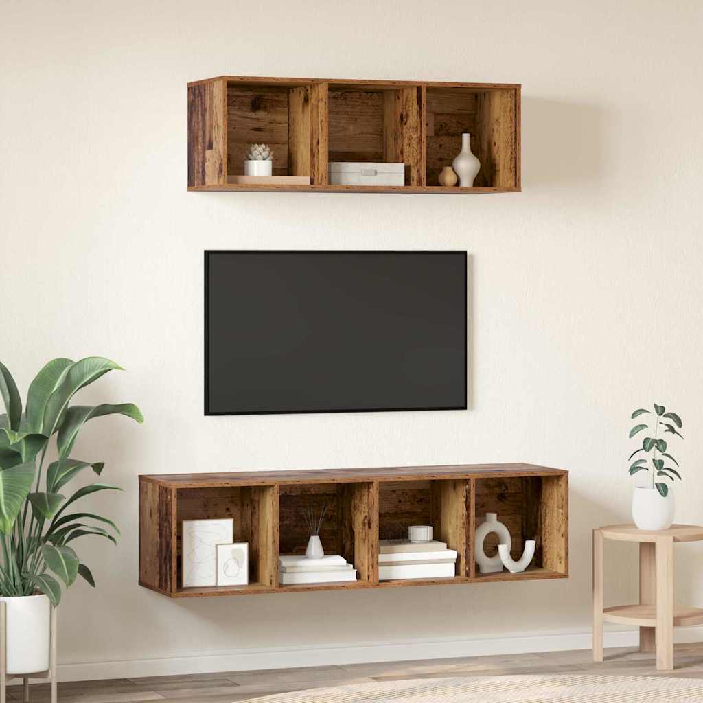 2-tlg. TV-Schrank-Set Weiß Holzwerkstoff
