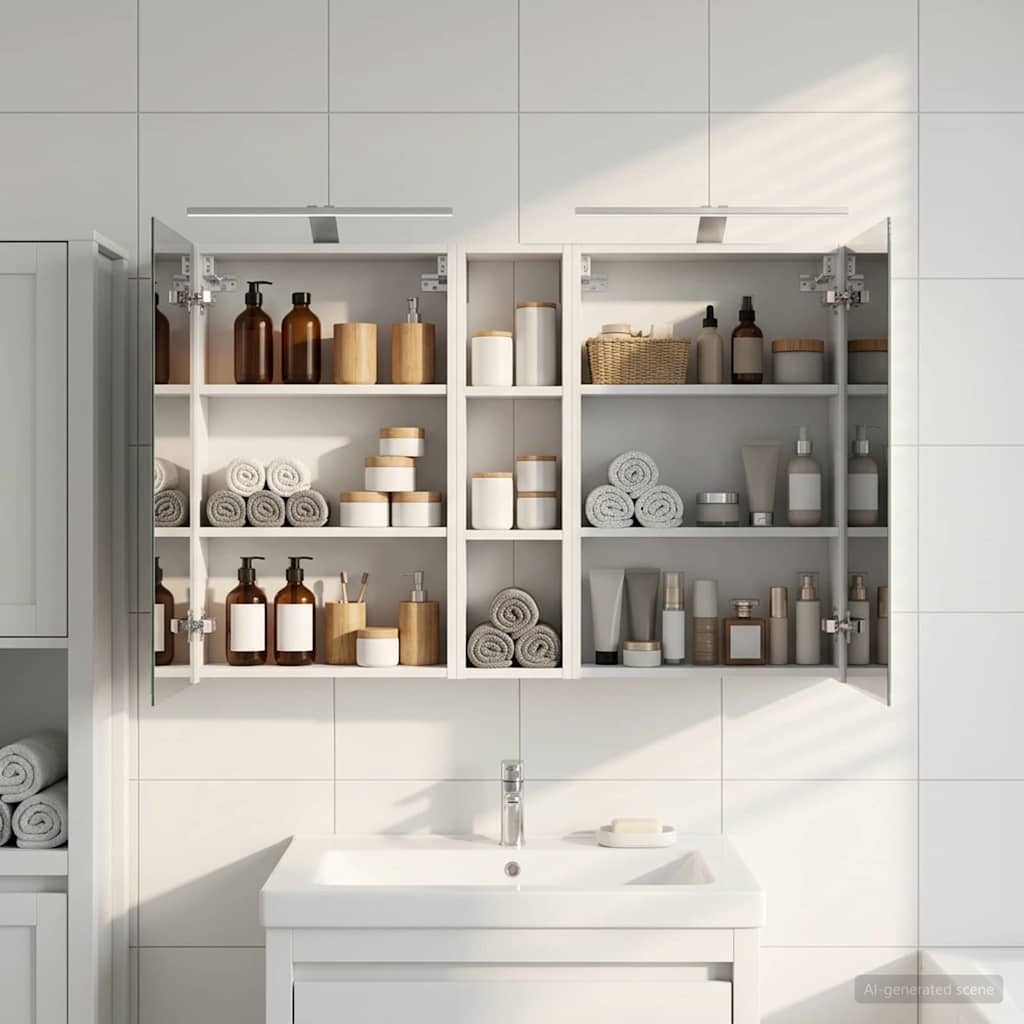 Badezimmerschrank-Set 3 pcs 80 x 10,5 x 50 cm Holzwerkstoff