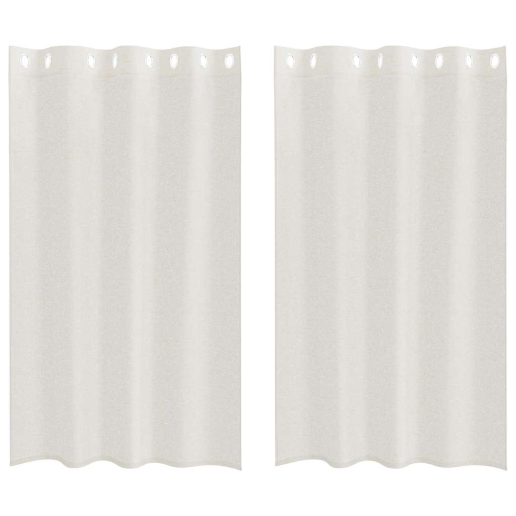 Voile-Vorhang mit Vorhängen 2 pcs Weiß 140 x 140 cm Polyester