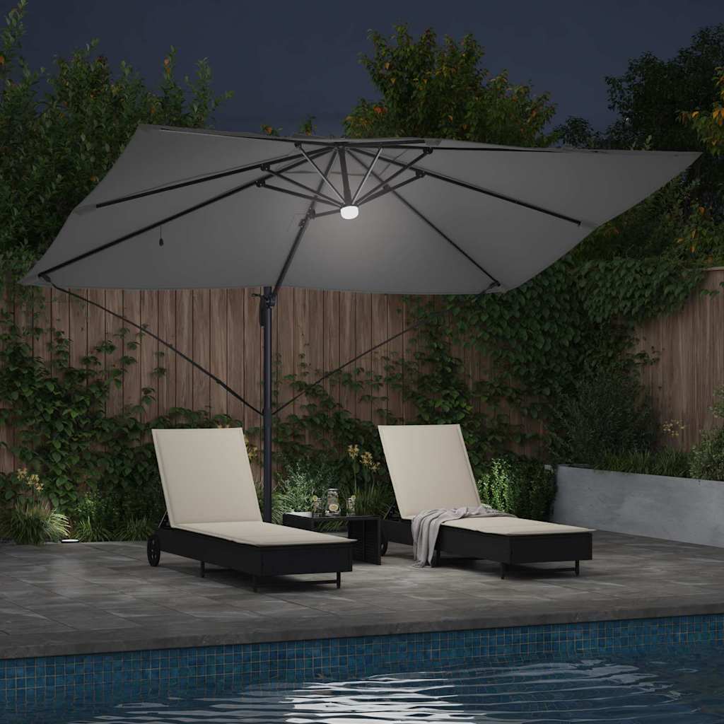 Sonnenschirm Sand 351 x 250 x 253 cm Polyester und Aluminium