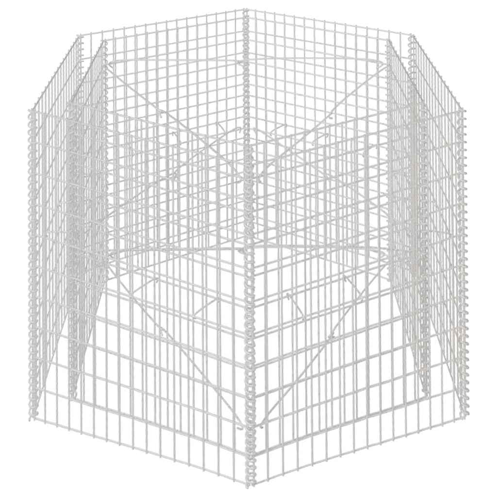 Sechseckiges Gabionen-Hochbeet 100×90×50 cm