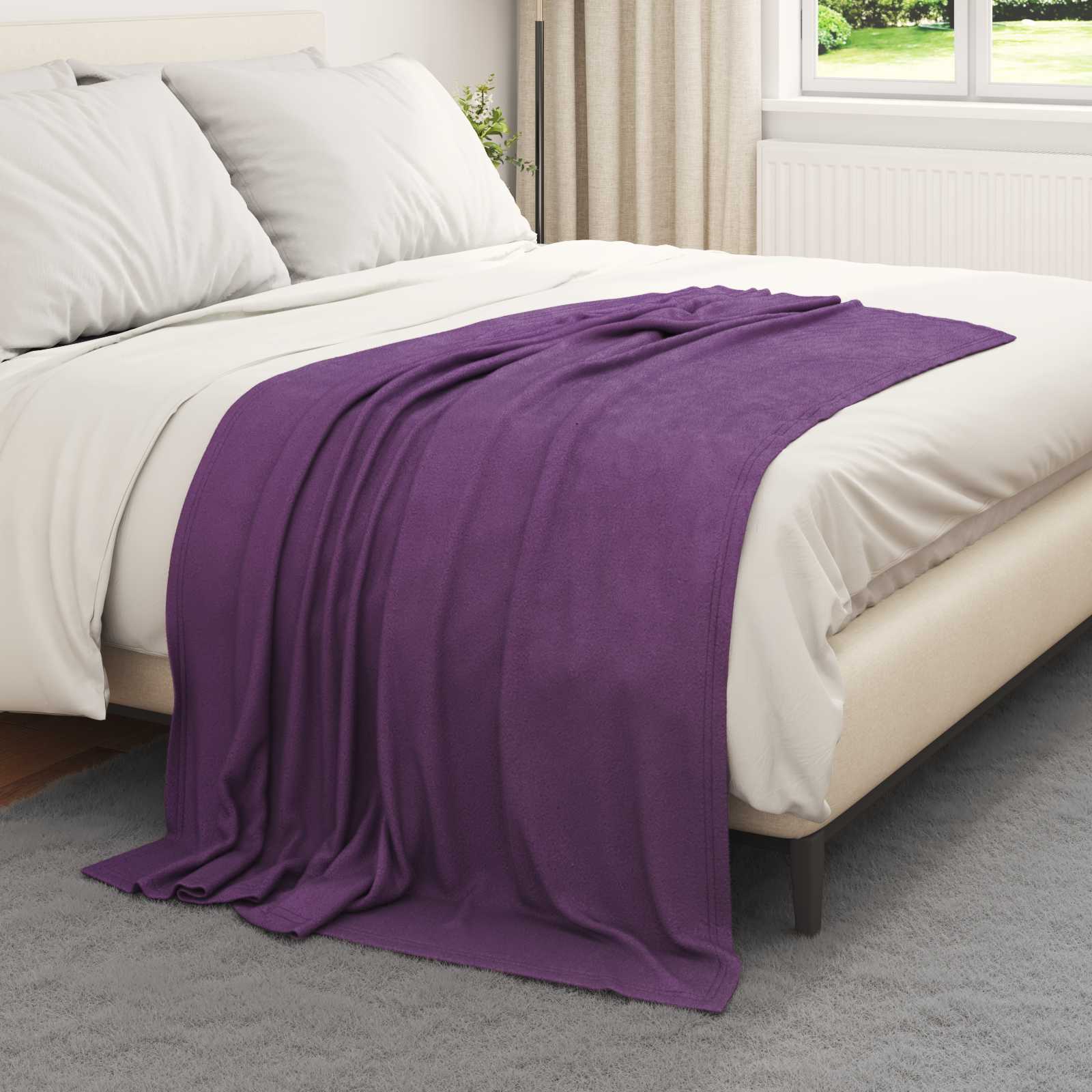 Überwurfdecke Beige 170 x 130 cm Fleece