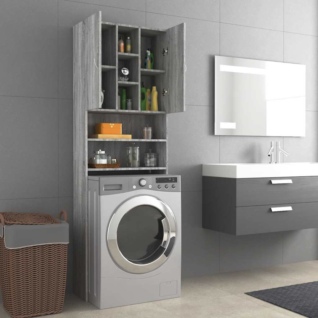Waschmaschinenschrank Weiß 64x25,5x190 cm