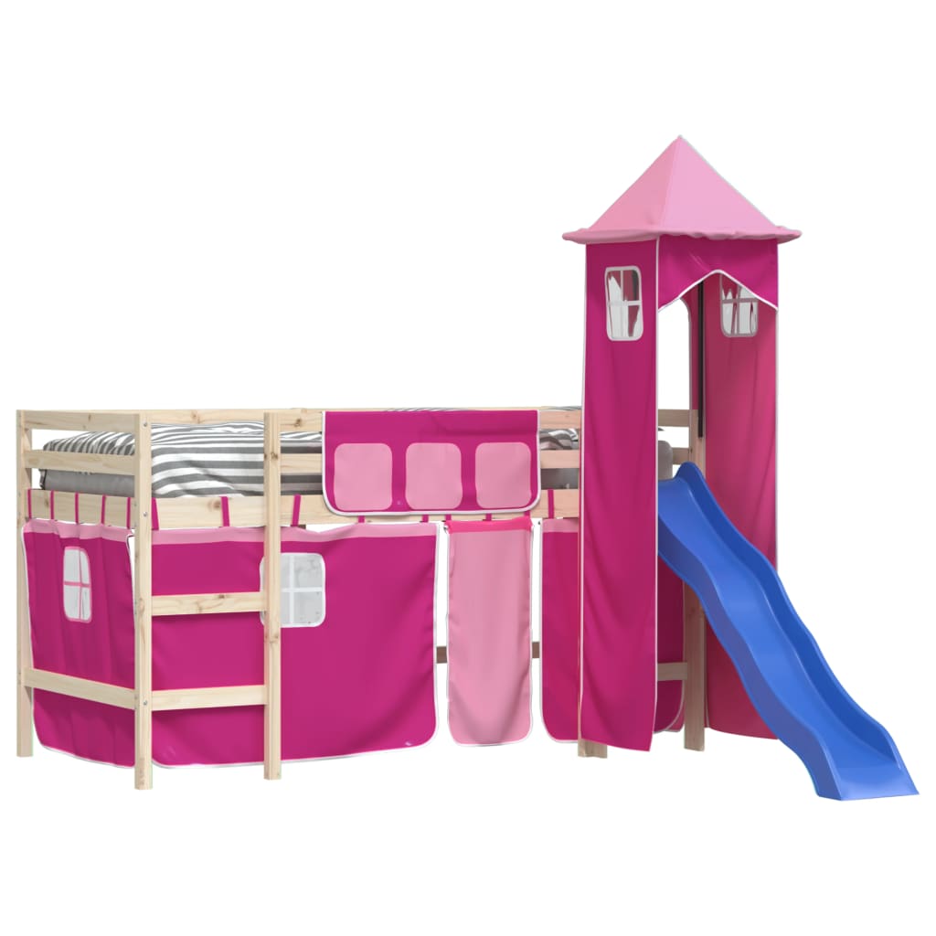 Vorhänge für Hochbett mit Turm Weiß und Schwarz Polyester