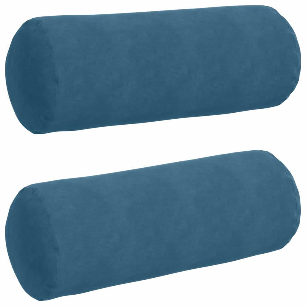 Bolsterkissen 2 Stück Blau Ø 15 x 40 cm Cordstoff