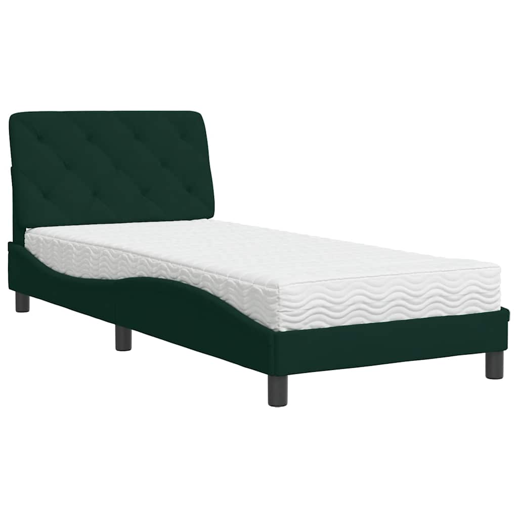Bett mit Matratze Hellgrau 80x200 cm Samt