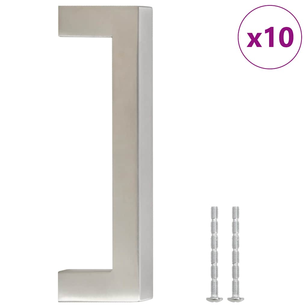 Möbelgriffe 10 Stk. Silbern 64 mm Edelstahl