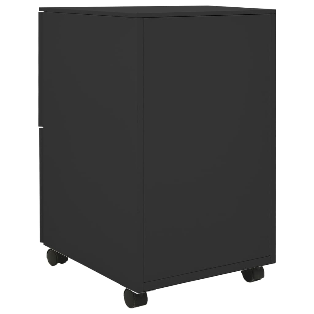 Aktenschrank mit Rollen Weiß 39x45x67 cm Stahl