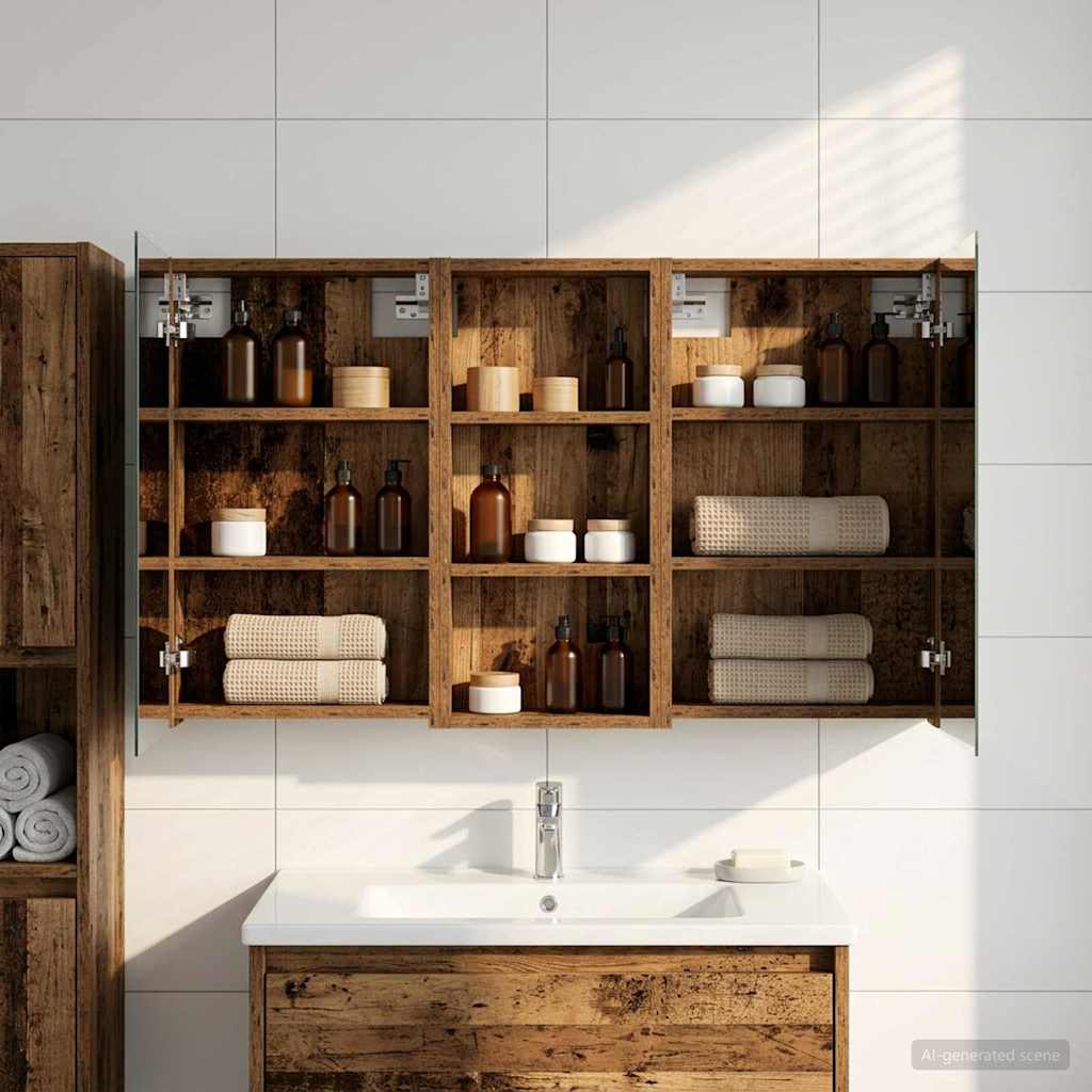 Badezimmerschrank-Set 3 pcs 80 x 10,5 x 50 cm Holzwerkstoff