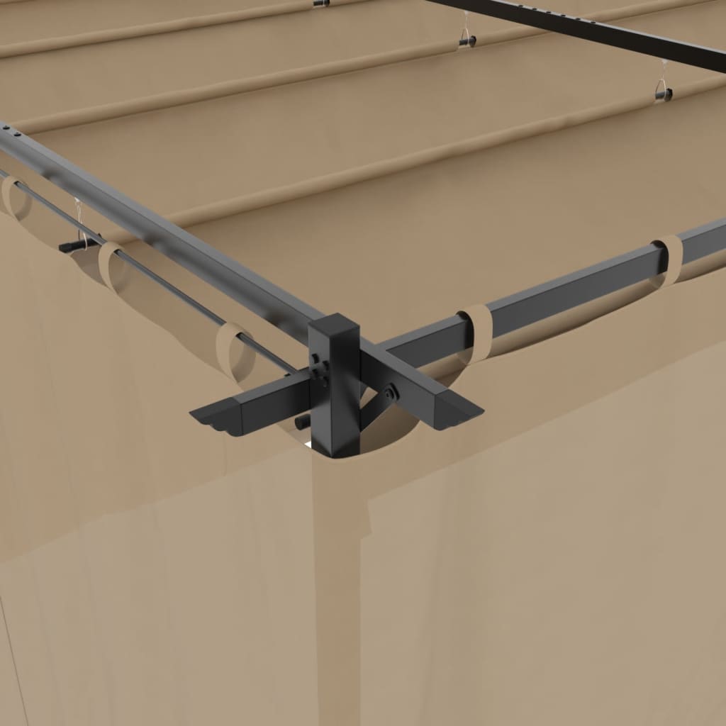 Pavillon mit Vorhängen Creme 3x3 m Stahl