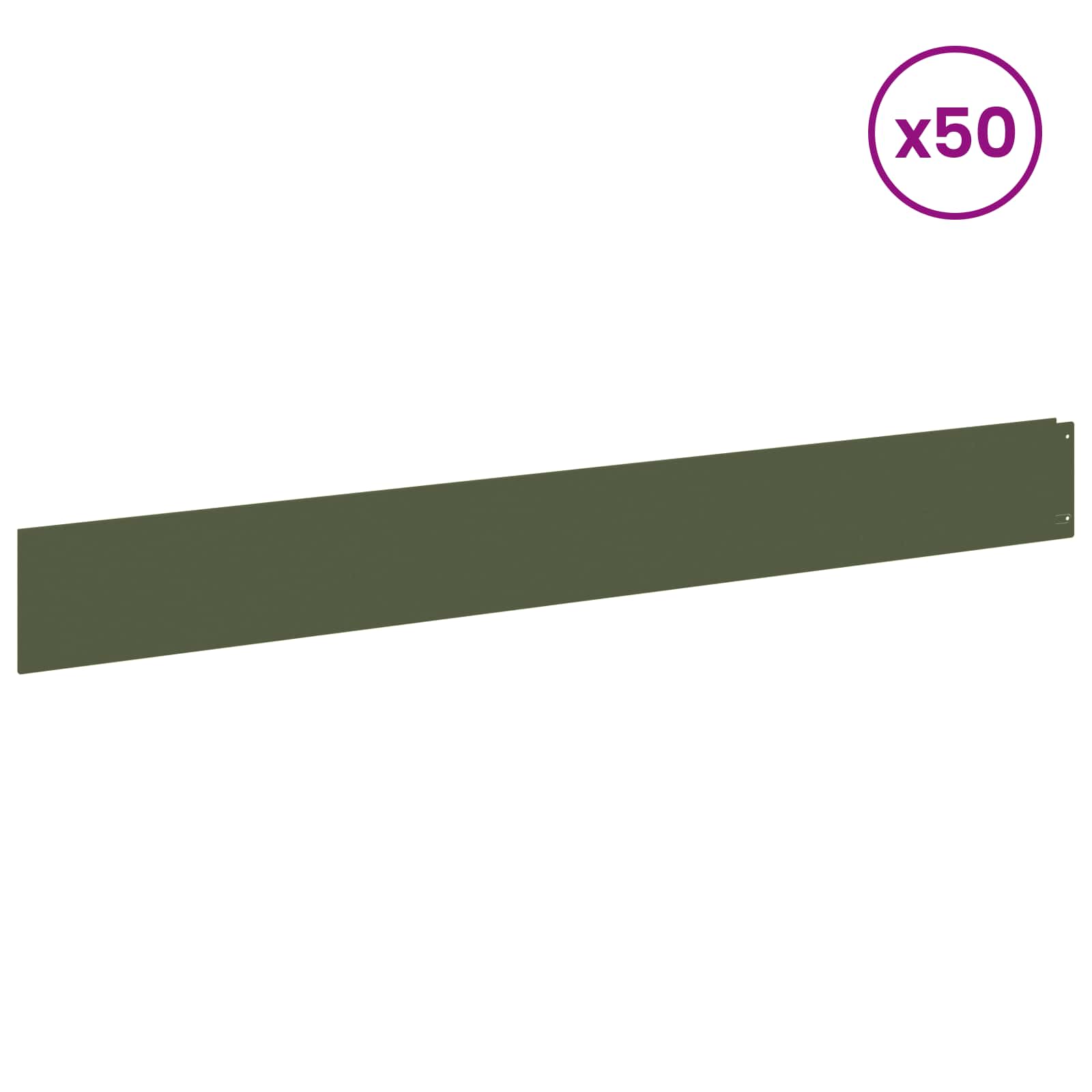 Raseneinfassung 10 pcs 100 x 12 cm Stahl Anthrazit