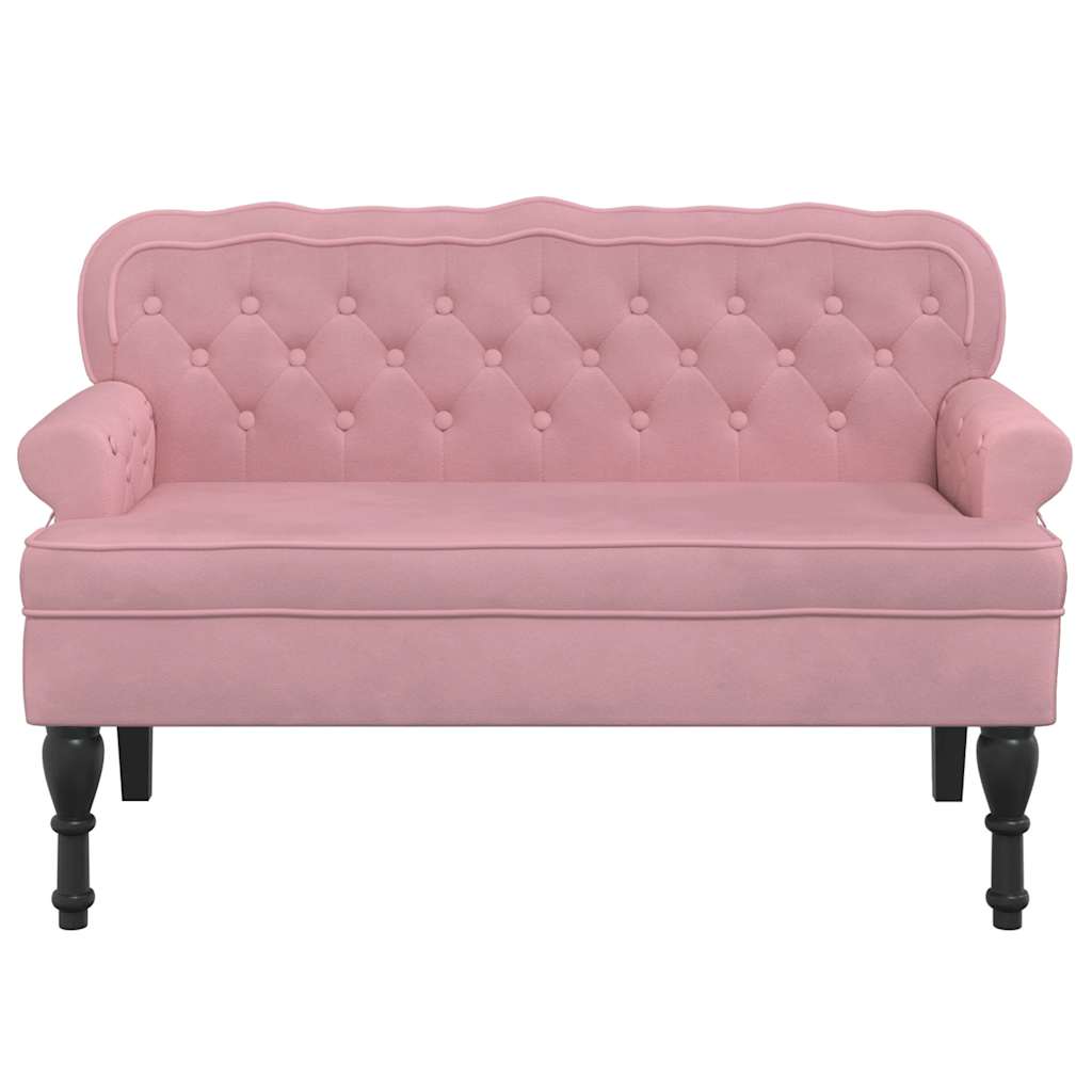 Sitzbank mit Rückenlehne Dunkelgrau 119,5x64,5x75 cm Samt