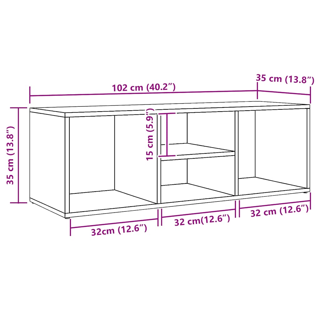 Schuhbank Weiß 105x35x35 cm Holzwerkstoff