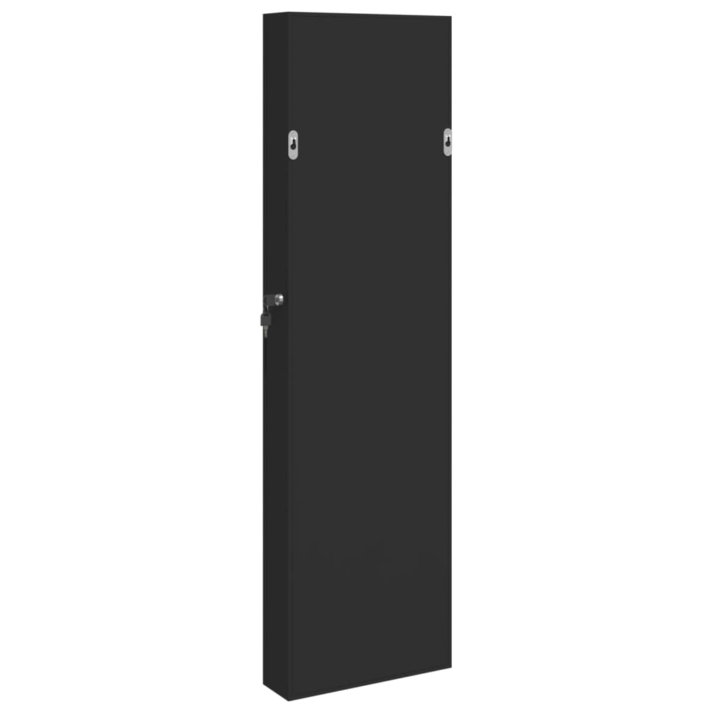 Schmuckschrank mit Spiegel Wandmontage Weiß 30x8,5x106 cm