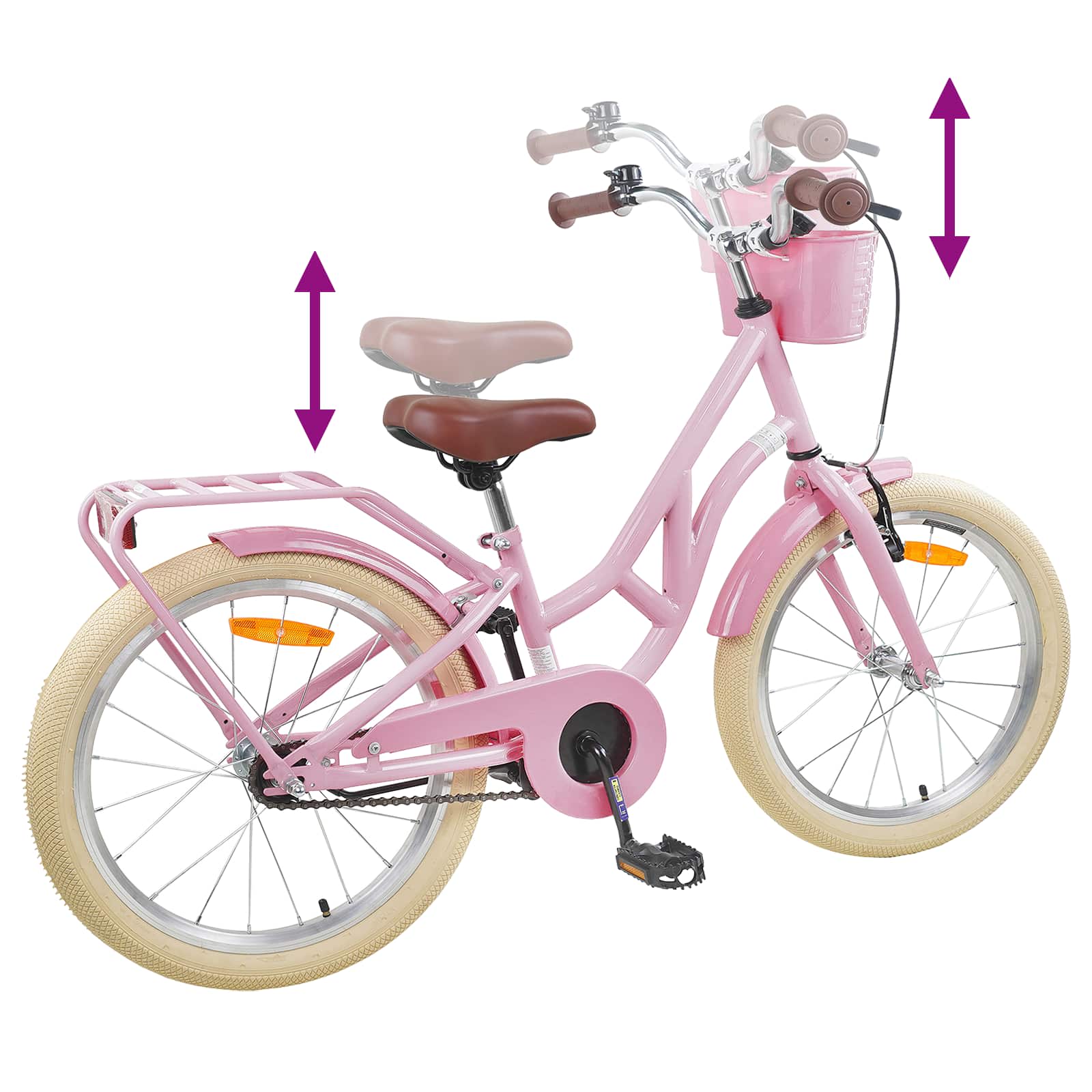 Kinderfahrrad 20 Zoll für 6-11 Jahre alt Schwarz