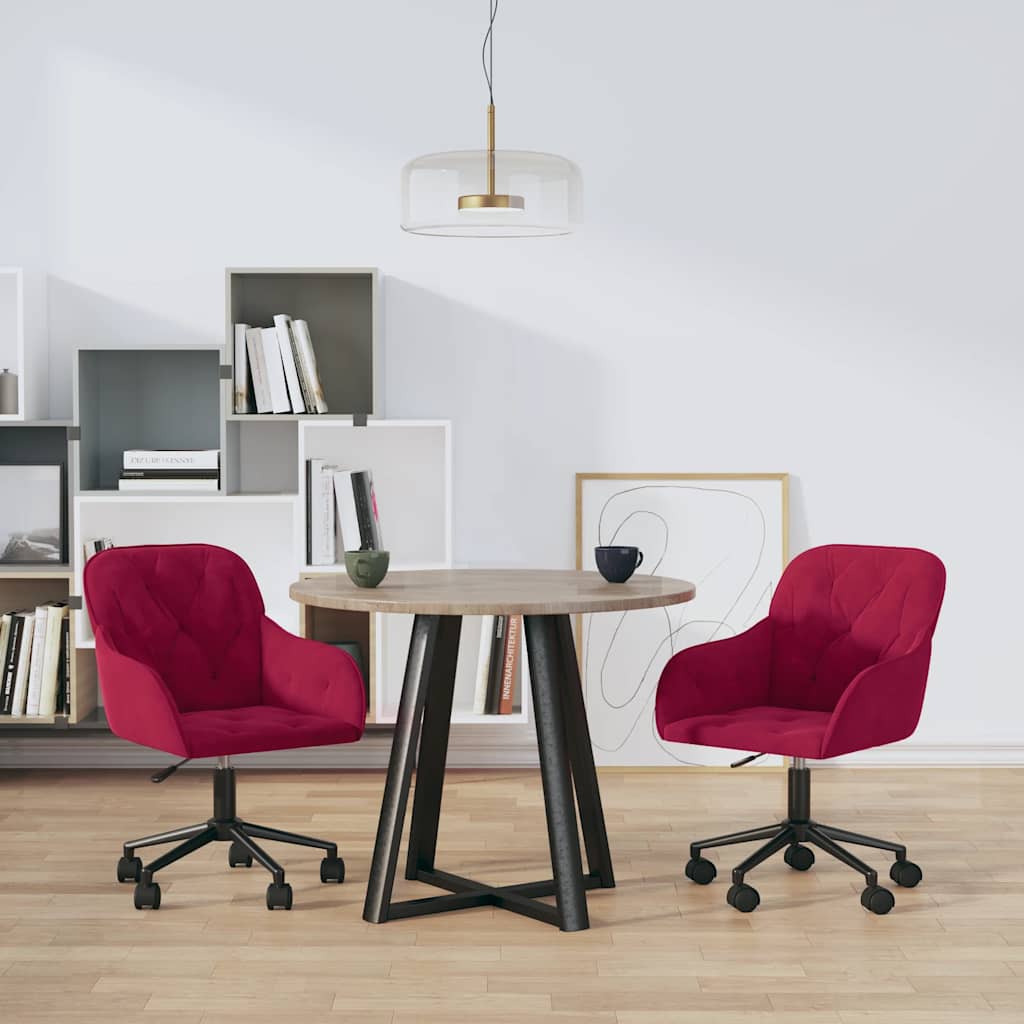 Esszimmerstühle 2 Stk. Drehbar Rosa Samt