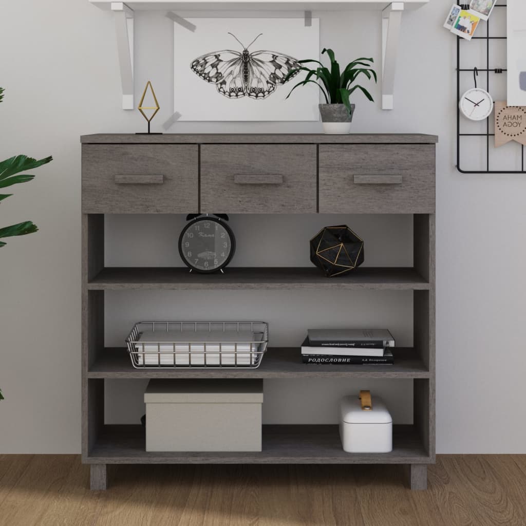 Konsolentisch HAMAR Honigbraun 90x35x90 cm Massivholz Kiefer