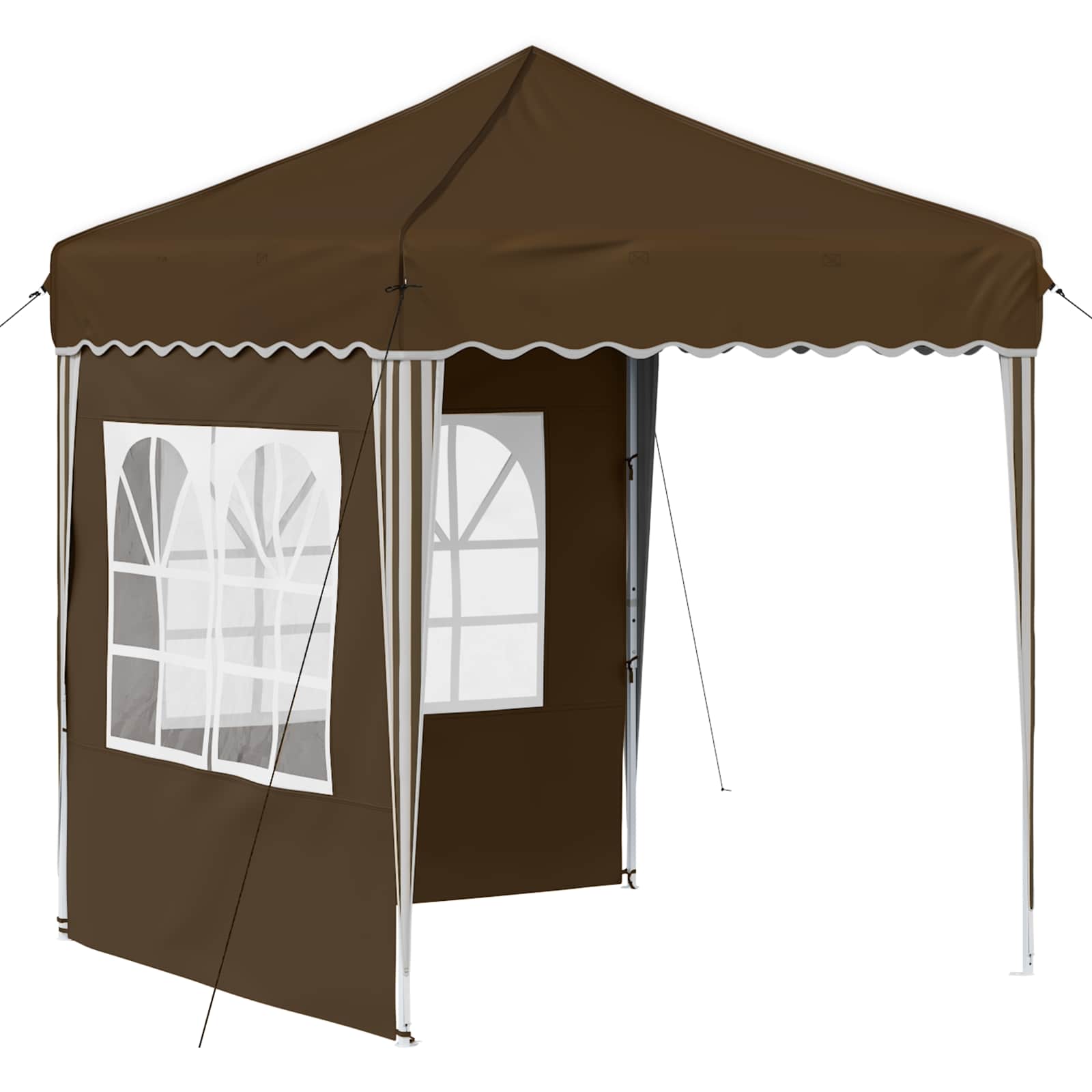 Pop-up Partyzelt 195 x 195 x 245 cm Creme Oxford-Stoff