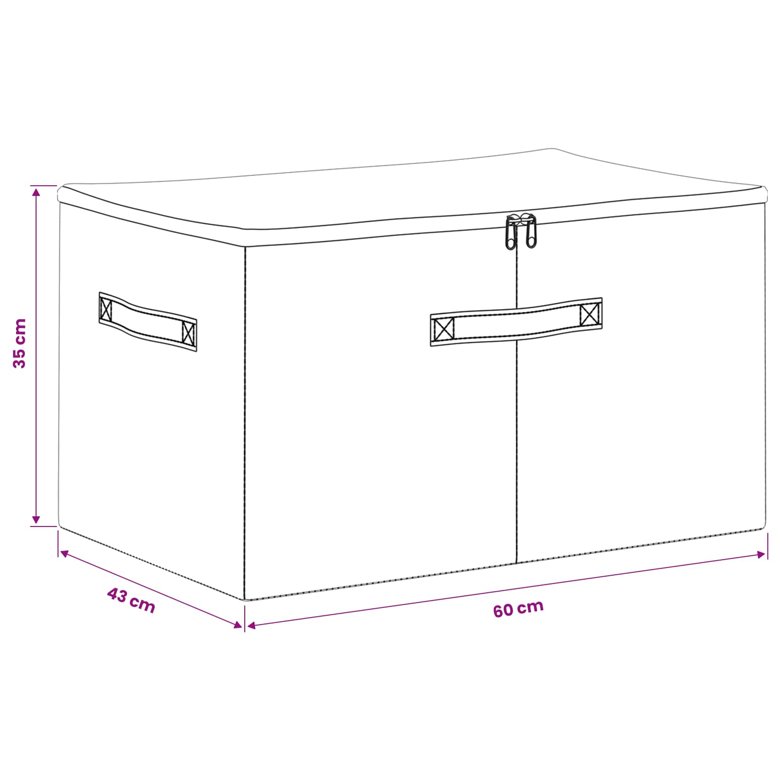 Aufbewahrungsbox Stoff 50x30x25 cm Anthrazit