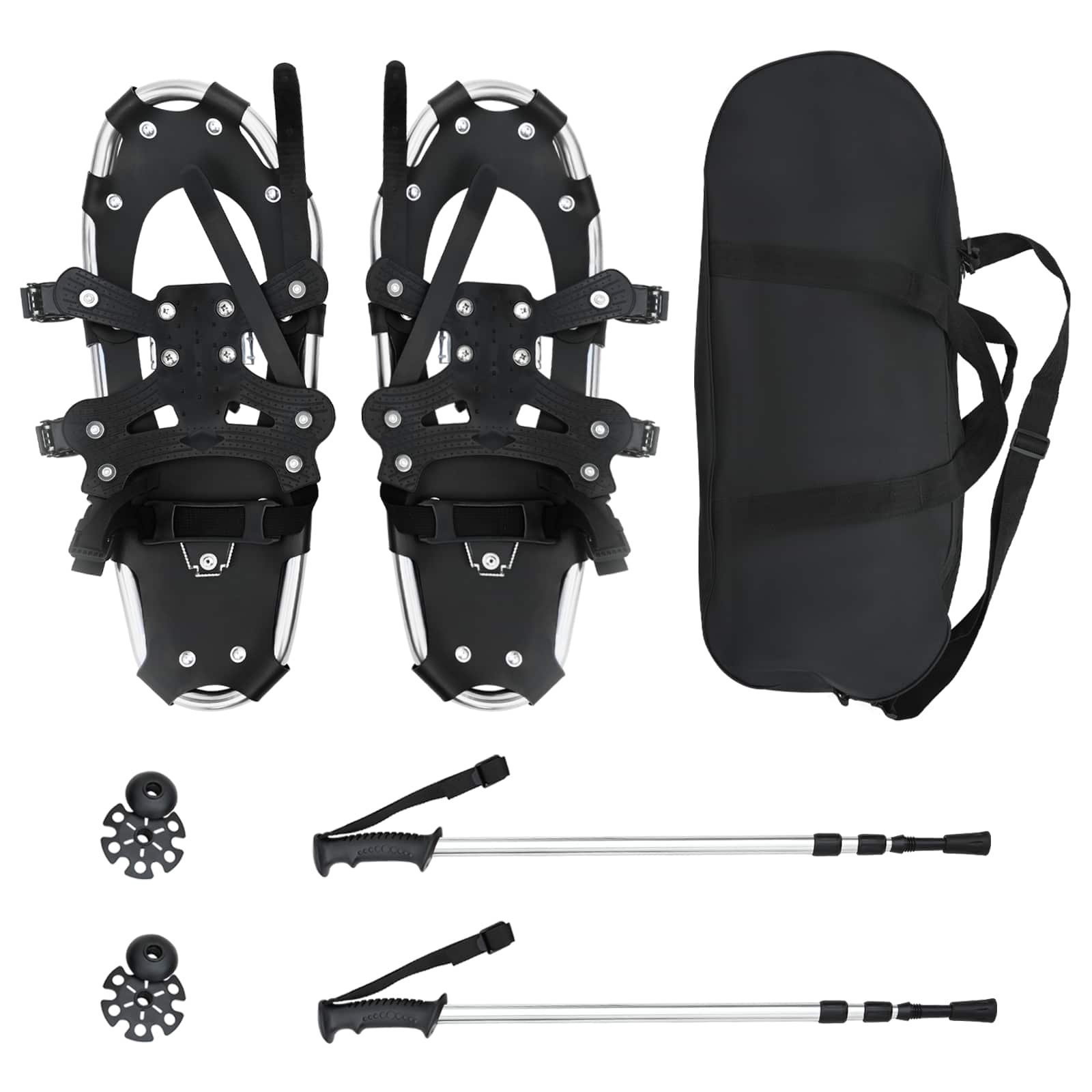 3 in 1 Schneeschuhe Silber und Schwarz 53,5 x 21 cm