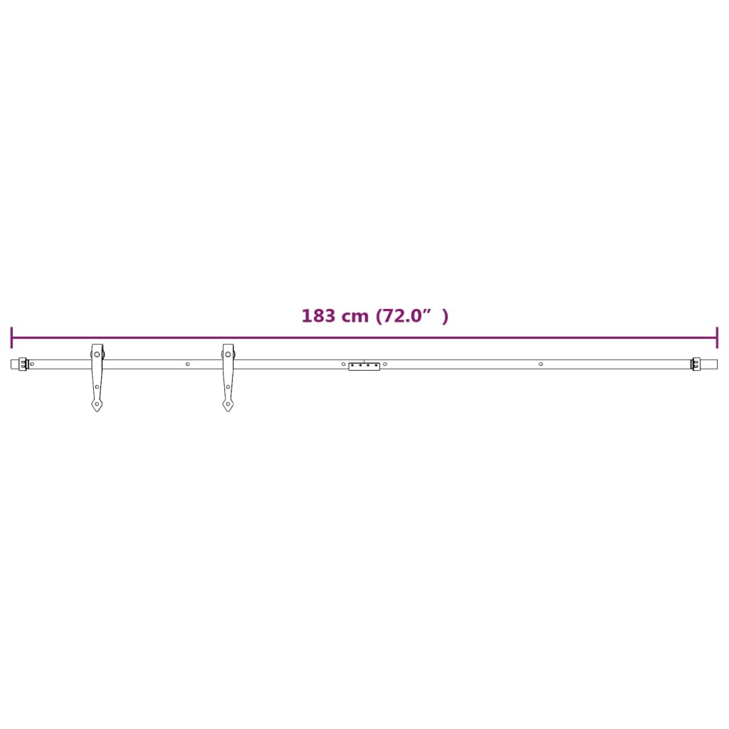 Mini Schiebetürbeschlag Set für Schranktüren Carbonstahl 152 cm