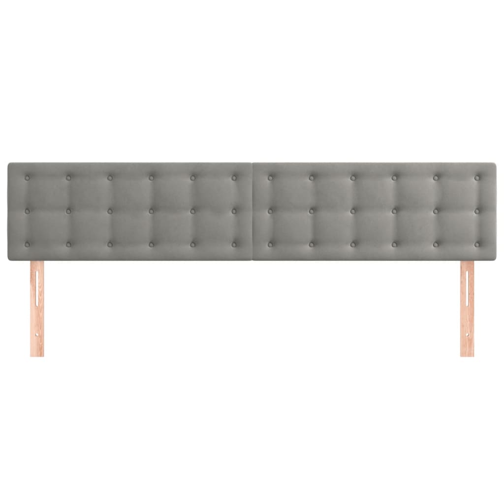 Kopfteil Hellgrau 80x5x118/128 cm Samt