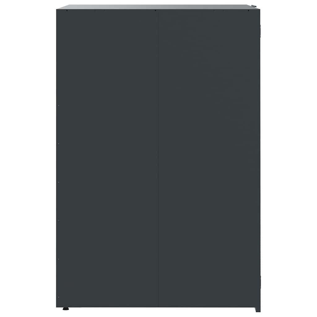 Mülltonnenbox für 2 Tonnen Schwarz 138x79x117 cm Stahl