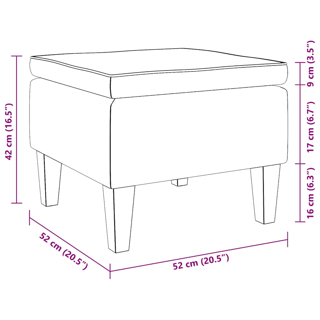 Hocker mit Holzbeinen Dunkelgrau Samt