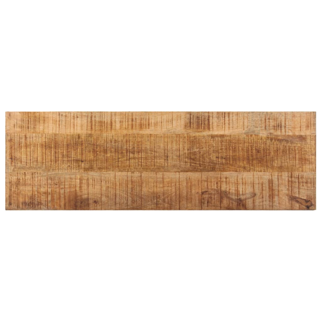 Sitzbank mit Naturkanten 110 cm Akazie Massivholz und Stahl