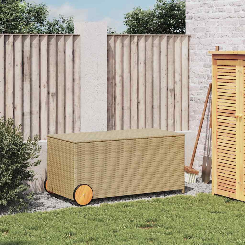 Gartentruhe Schwarz 283L Poly Rattan