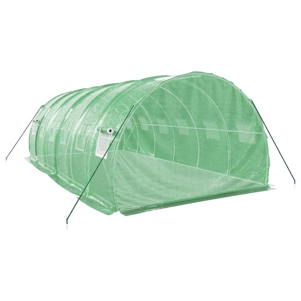 Gewächshaus mit Stahlrahmen Grün 48 m² 16x3x2 m