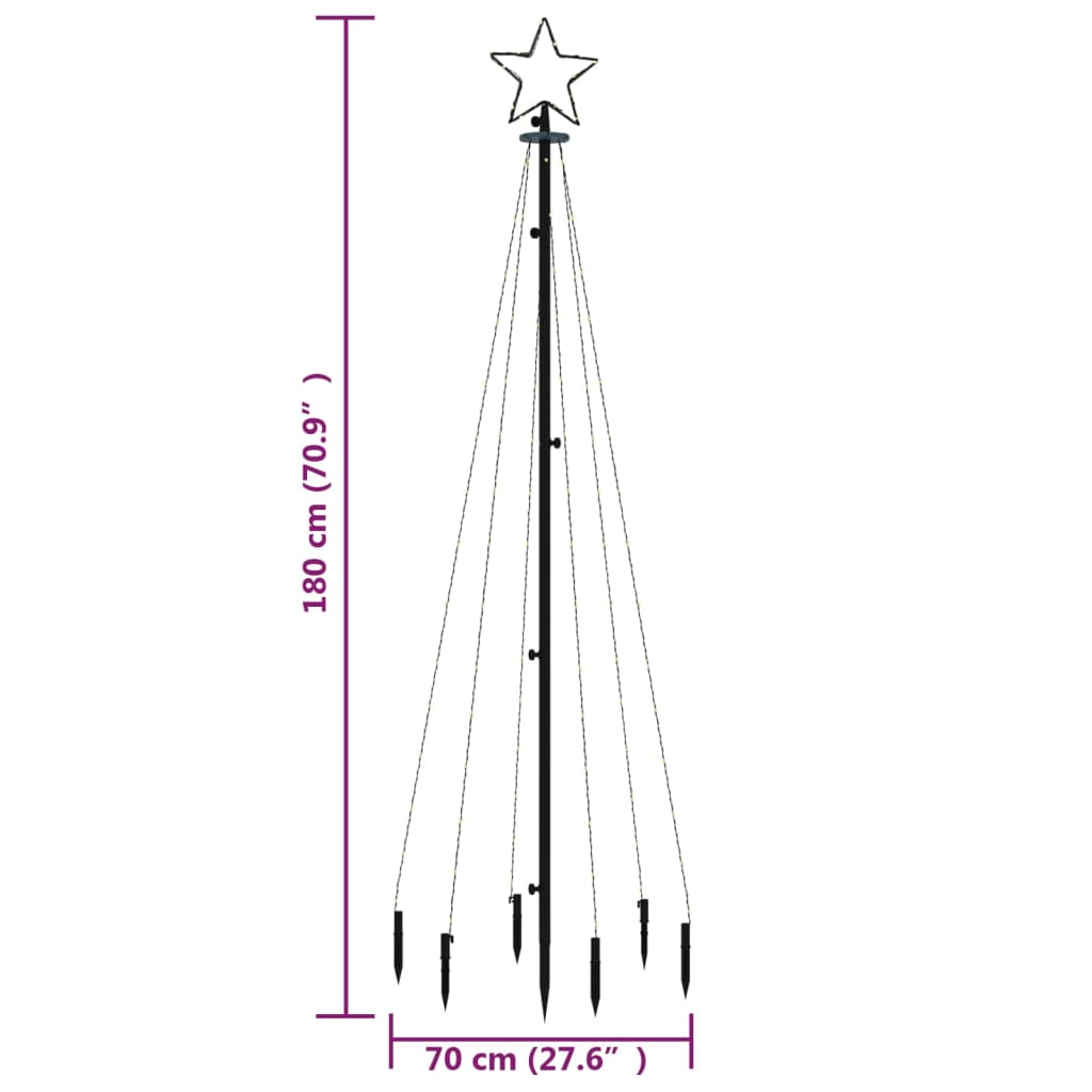 LED-Weihnachtsbaum mit Erdnägeln Mehrfarbig 310 LEDs 300 cm