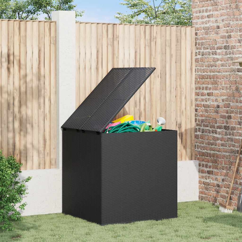 Garten-Kissenbox PE Rattan 100x49x103,5 cm Schwarz
