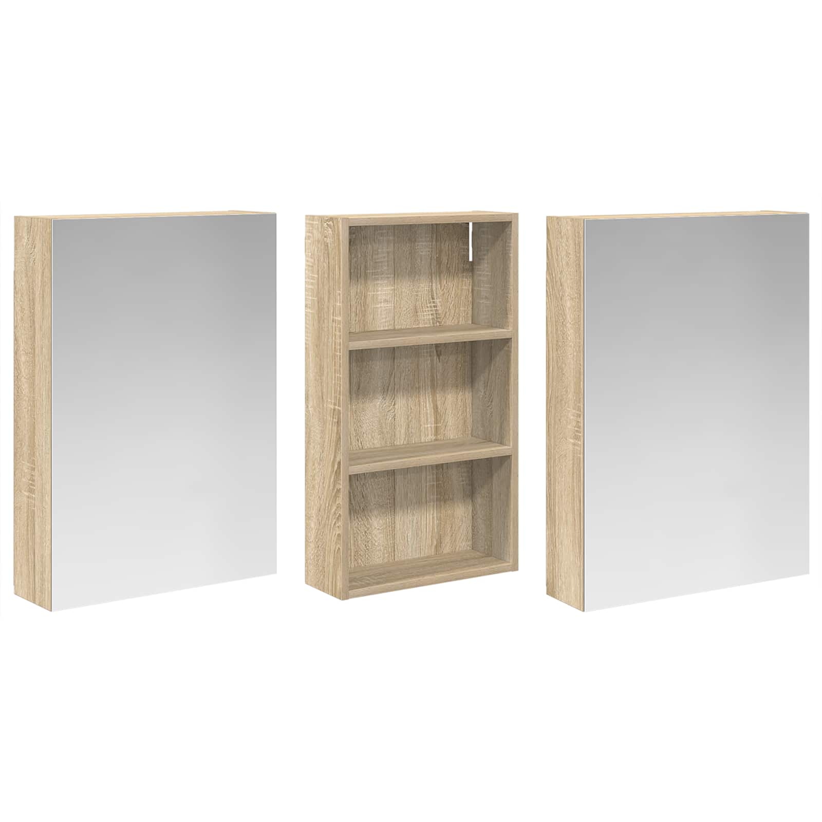 Badezimmerschrank-Set 3 pcs 80 x 10,5 x 50 cm Holzwerkstoff