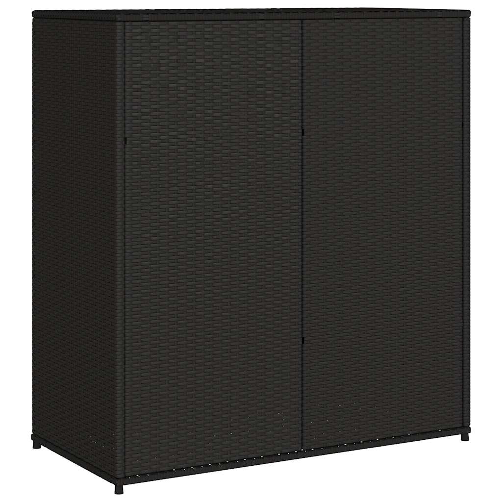 Gartenschrank Schwarz 55x55x111 cm Poly Rattan