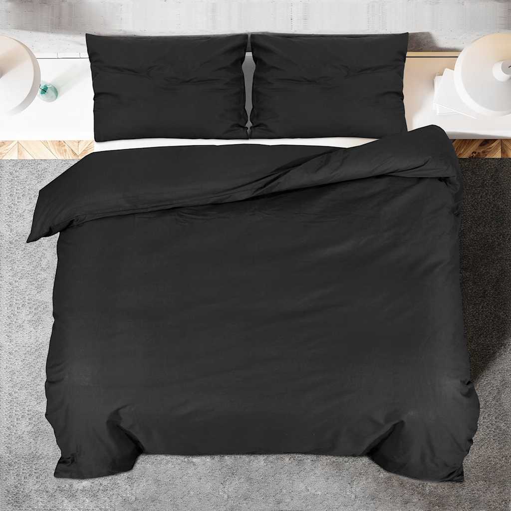 Bettwäsche-Set Anthrazit 140x200 cm Leichte Mikrofaser