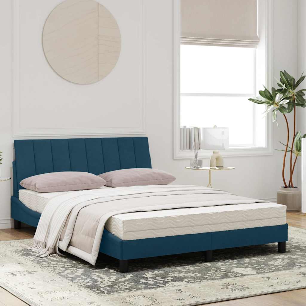 Bett mit Matratze "Hanko" Hellgrau 80x200 cm Samt