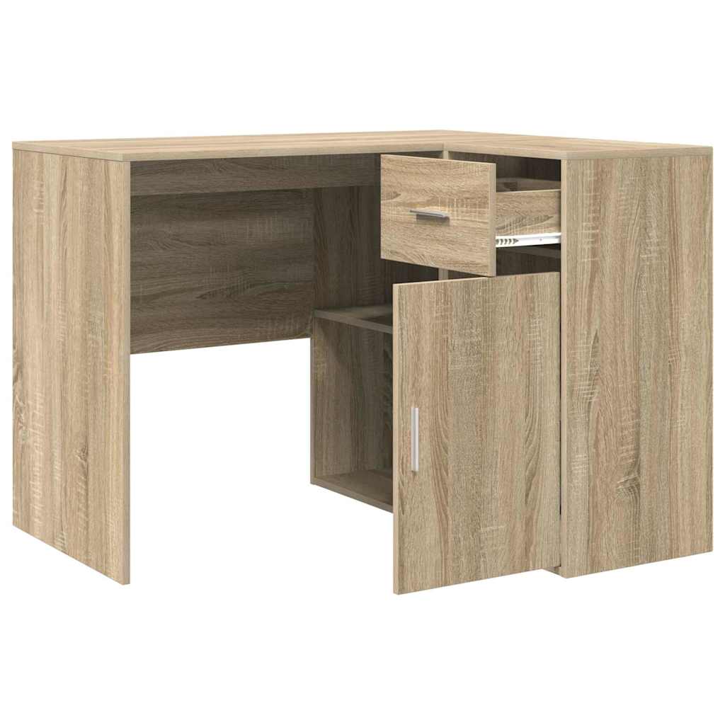 Eck-Schreibtisch Schwarz Eichen-Optik 102 x 88 x 75 cm