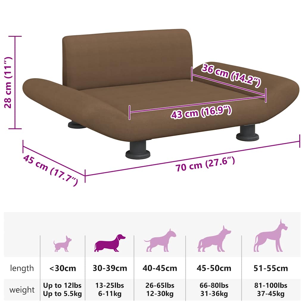 Hundebett Dunkelgrau 70x45x28 cm Stoff