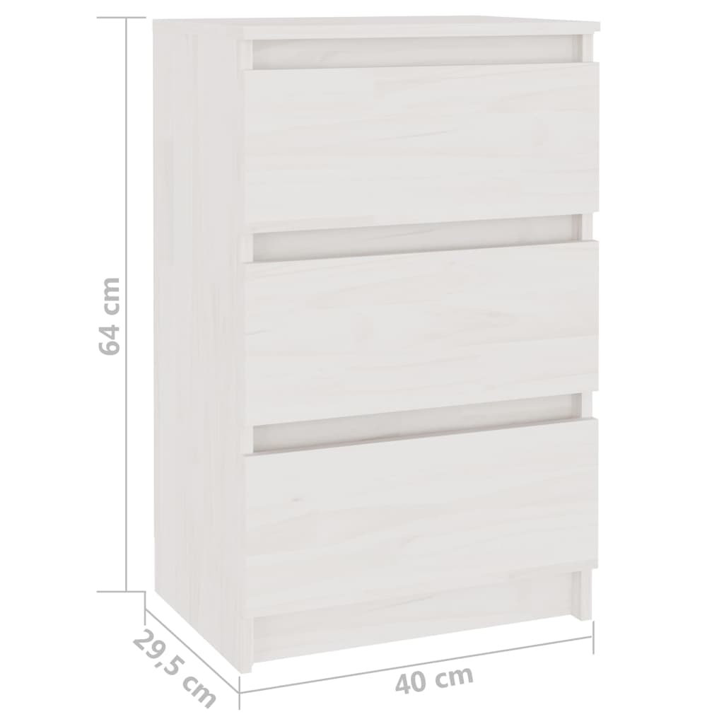Nachtschrank 40x29,5x64 cm Massivholz Kiefer